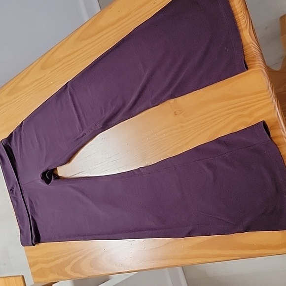 Lucy Pants - Lucy Purple Fold Over Waist Flare, Bootcut Yoga Pants, Medium